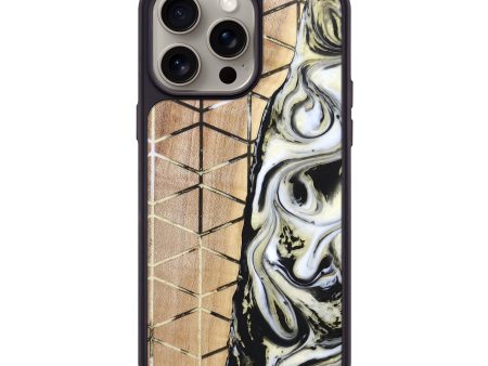 iPhone 15 Pro Max Wood+Resin Phone Case - Makenna (Pattern, 665778) on Sale