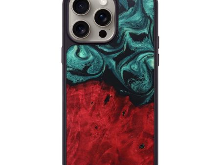 iPhone 15 Pro Max Wood+Resin Phone Case - Clifton (Green, 662359) Fashion