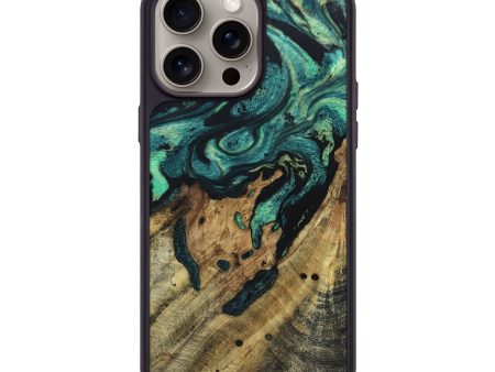 iPhone 15 Pro Max Wood+Resin Phone Case - Delbert (Green, 665829) Fashion