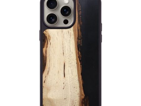 iPhone 15 Pro Max Wood+Resin Phone Case - Kathryn (Pure Black, 665826) Cheap