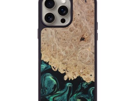 iPhone 15 Pro Max Wood+Resin Phone Case - Randy (Green, 663371) Online Hot Sale