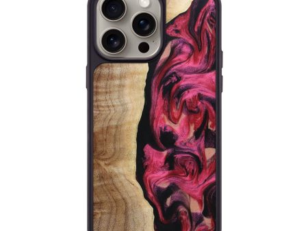 iPhone 15 Pro Max Wood+Resin Phone Case - Braylen (Red, 665061) Discount