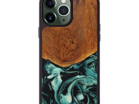 iPhone 13 Pro Max Wood+Resin Phone Case - Tabitha (Green, 661200) Discount