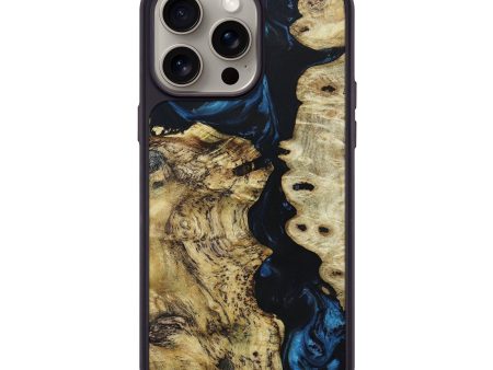 iPhone 15 Pro Max Wood+Resin Phone Case - Freddie (Blue, 665034) Hot on Sale