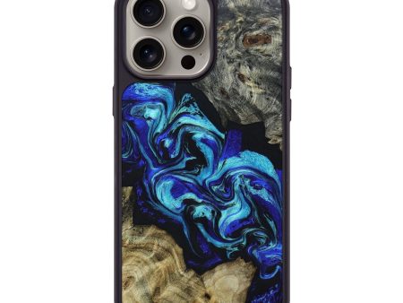 iPhone 15 Pro Max Wood+Resin Phone Case - Journey (Blue, 662434) Discount