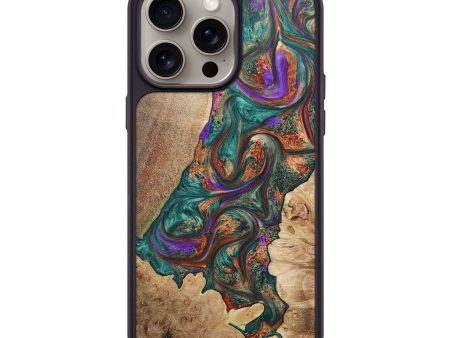 iPhone 15 Pro Max Wood+Resin Phone Case - Rafael (Green, 664844) Online