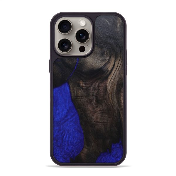 iPhone 15 Pro Max Wood+Resin Phone Case - Jordan (Blue, 662215) Discount