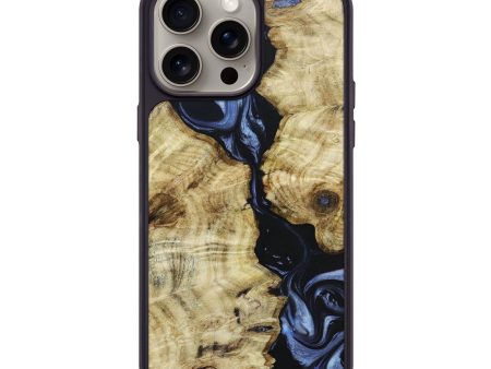 iPhone 15 Pro Max Wood+Resin Phone Case - Claude (Blue, 665084) For Discount