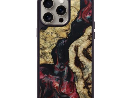 iPhone 15 Pro Max Wood+Resin Phone Case - Phoenix (Red, 664977) Online Hot Sale