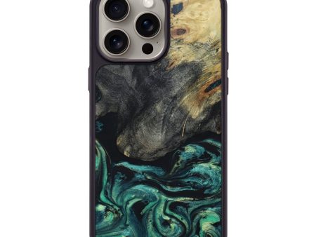 iPhone 15 Pro Max Wood+Resin Phone Case - Marlon (Green, 665832) Hot on Sale