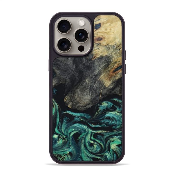 iPhone 15 Pro Max Wood+Resin Phone Case - Marlon (Green, 665832) Hot on Sale