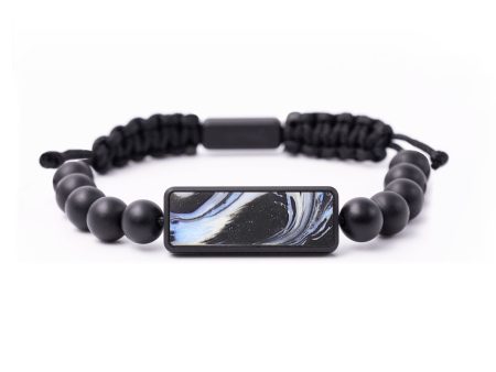 Onyx Bead Wood+Resin Bracelet - Kerri (Blue, 664537) Hot on Sale