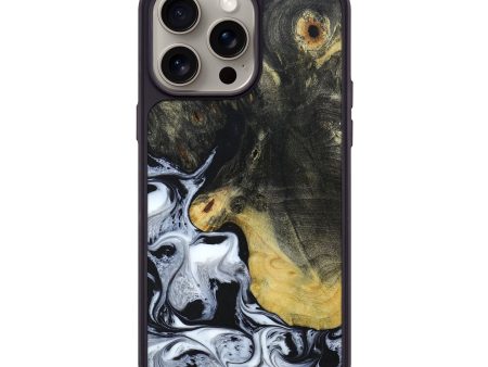 iPhone 15 Pro Max Wood+Resin Phone Case - Lakisha (Black & White, 661465) Sale