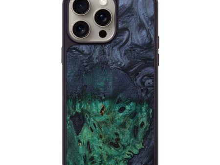 iPhone 15 Pro Max Wood+Resin Phone Case - Ada (Pure Black, 665821) Cheap