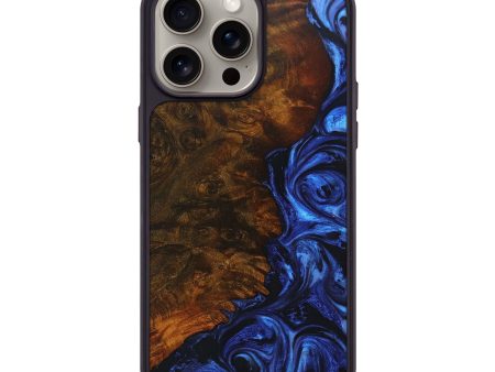 iPhone 15 Pro Max Wood+Resin Phone Case - Reginald (Blue, 662707) Online Sale