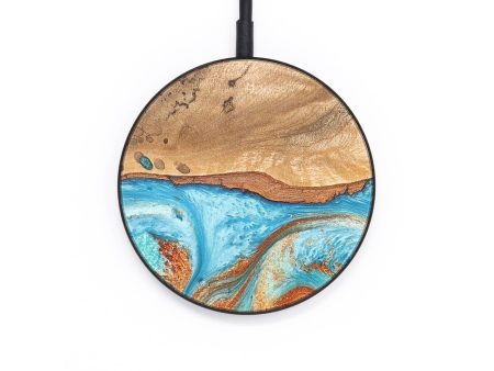 Circle ResinArt Wireless Charger - Brenna (Teal & Gold, 665668) Online