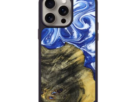 iPhone 15 Pro Max Wood+Resin Phone Case - Christie (Blue, 663825) Online Sale