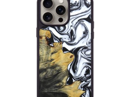 iPhone 15 Pro Max Wood+Resin Phone Case - Joseph (Black & White, 665922) Online Hot Sale