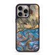 iPhone 15 Pro Max Wood+Resin Phone Case - Kerry (Teal & Gold, 665177) Sale