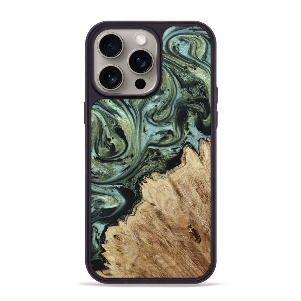 iPhone 15 Pro Max Wood+Resin Phone Case - Blanche (Green, 661965) Online