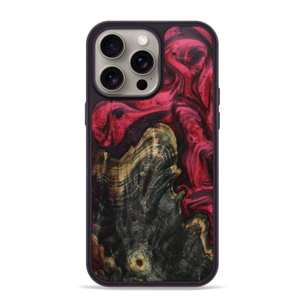 iPhone 15 Pro Max Wood+Resin Phone Case - Becky (Red, 663762) Hot on Sale