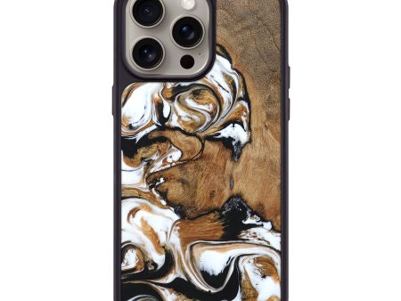 iPhone 15 Pro Max Wood+Resin Phone Case - Kirsten (Black & White, 661018) Supply