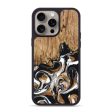 iPhone 15 Pro Max Wood+Resin Phone Case - Gabriella (Black & White, 660972) Online now