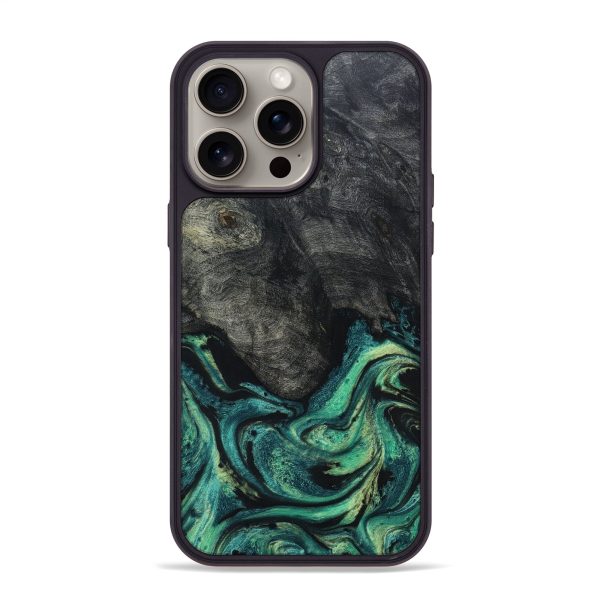 iPhone 15 Pro Max Wood+Resin Phone Case - Lindsay (Green, 665903) Supply