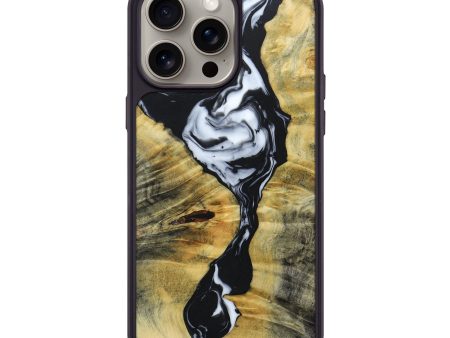 iPhone 15 Pro Max Wood+Resin Phone Case - Lori (Black & White, 664863) on Sale