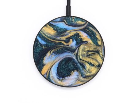 Circle Wood+Resin Wireless Charger - Tammy (Green, 664379) Hot on Sale