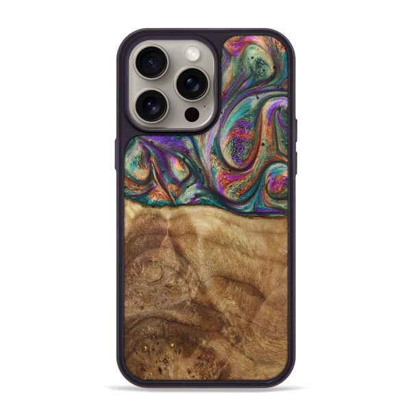 iPhone 15 Pro Max Wood+Resin Phone Case - Elmer (Green, 661157) Discount