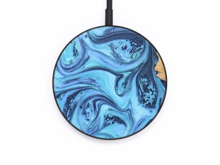 Circle Wood+Resin Wireless Charger - Stanley (Blue, 664362) Online Hot Sale