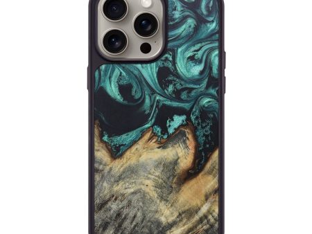 iPhone 15 Pro Max Wood+Resin Phone Case - Jimmy (Green, 665228) Hot on Sale