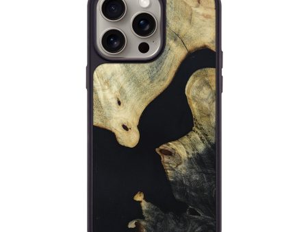 iPhone 15 Pro Max Wood+Resin Phone Case - Edwin (Pure Black, 665288) Online now