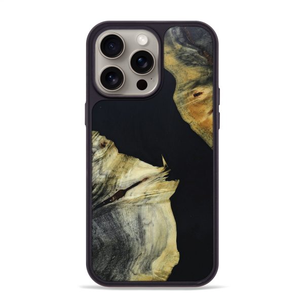 iPhone 15 Pro Max Wood+Resin Phone Case - Isla (Pure Black, 664208) Sale