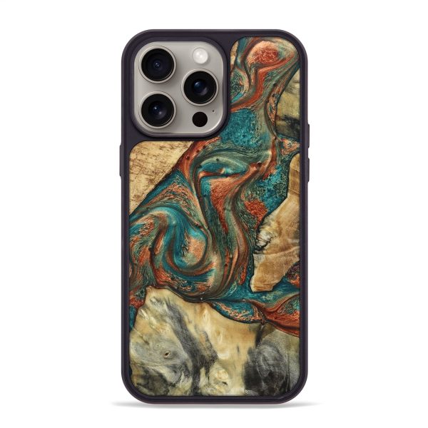 iPhone 15 Pro Max Wood+Resin Phone Case - Kimora (Mosaic, 661096) Cheap