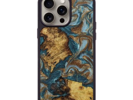 iPhone 15 Pro Max Wood+Resin Phone Case - Jaqueline (Green, 661175) Discount