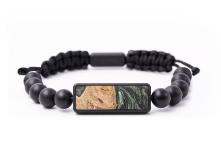 Onyx Bead Wood+Resin Bracelet - Judah (Green, 664528) Online