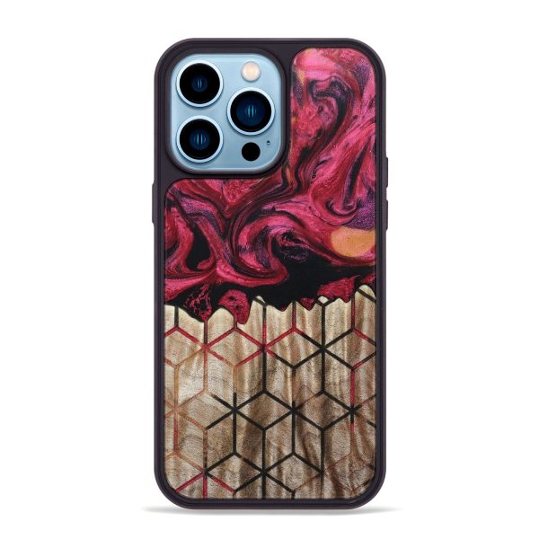 iPhone 14 Pro Max Wood+Resin Phone Case - Keisha (Pattern, 664918) For Sale