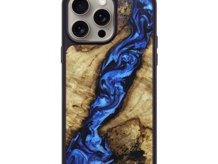 iPhone 15 Pro Max Wood+Resin Phone Case - Jase (Blue, 662706) Hot on Sale