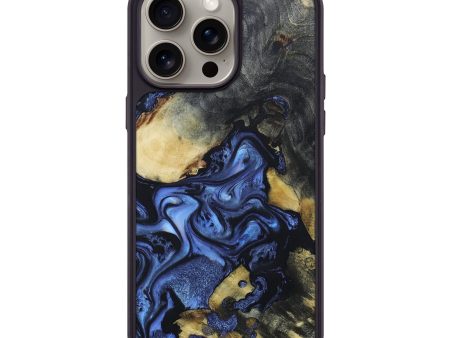 iPhone 15 Pro Max Wood+Resin Phone Case - Jenna (Blue, 666078) Fashion