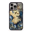 iPhone 15 Pro Max Wood+Resin Phone Case - Sherri (Teal & Gold, 661656) Fashion