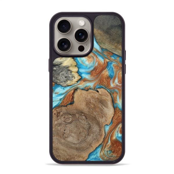 iPhone 15 Pro Max Wood+Resin Phone Case - Imogene (Mosaic, 661093) For Discount