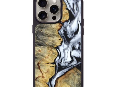 iPhone 15 Pro Max Wood+Resin Phone Case - Homer (Black & White, 661021) For Cheap