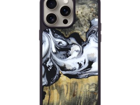 iPhone 15 Pro Max Wood+Resin Phone Case - Joseph (Black & White, 661012) Online