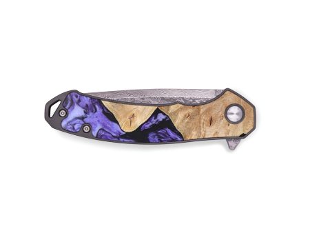 EDC Wood+Resin Pocket Knife - Adrianna (Purple, 664888) For Cheap