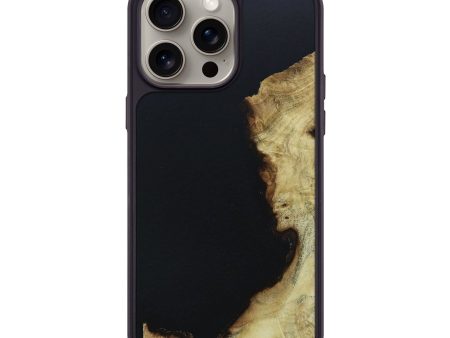 iPhone 15 Pro Max Wood+Resin Phone Case - Felicia (Pure Black, 661893) Online Hot Sale