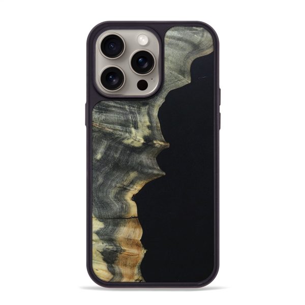 iPhone 15 Pro Max Wood+Resin Phone Case - Marcos (Pure Black, 661901) Online