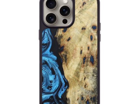 iPhone 15 Pro Max Wood+Resin Phone Case - Finn (Blue, 666159) Discount