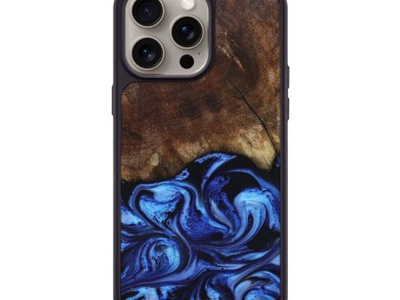 iPhone 15 Pro Max Wood+Resin Phone Case - Madeline (Blue, 664015) Online Hot Sale